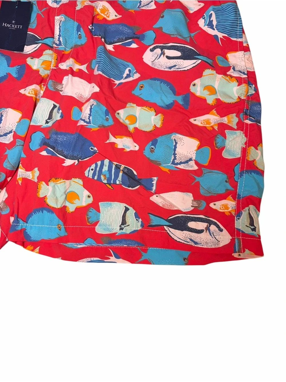 Men’s HACKETT Red Tropical Fish TV Swim Shorts Size XXL